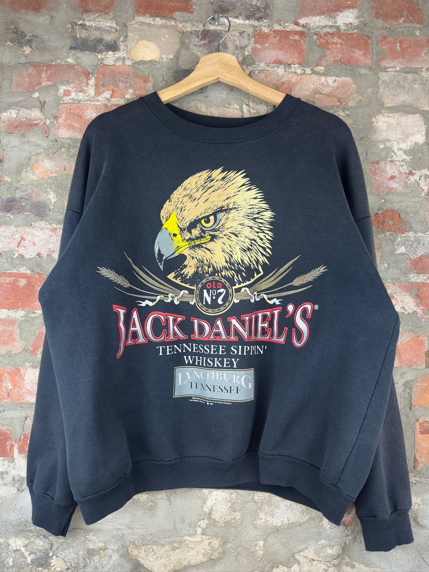 1990 Jack Daniels Whiskey Bald Eagle Crewneck Sz L
