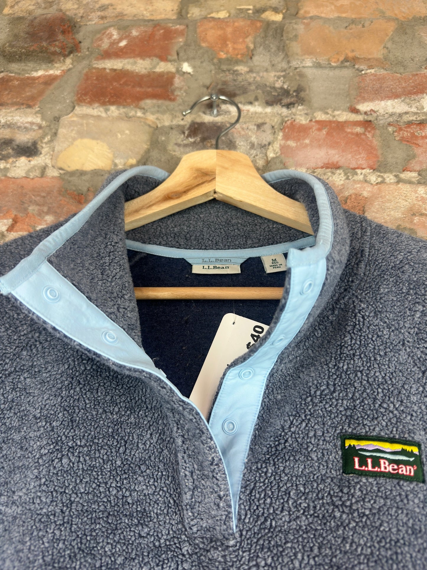 90s L.L. Bean Light Blue Fleece Sz M