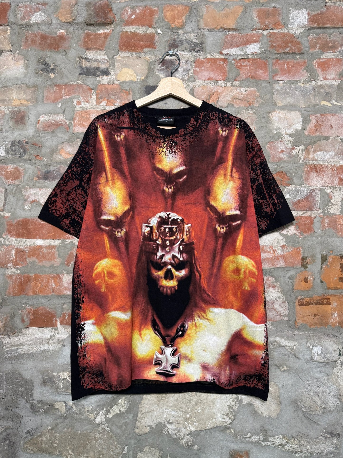 Vtg Triple H Hunter Hearst Helmsley AOP T-Shirt Sz L