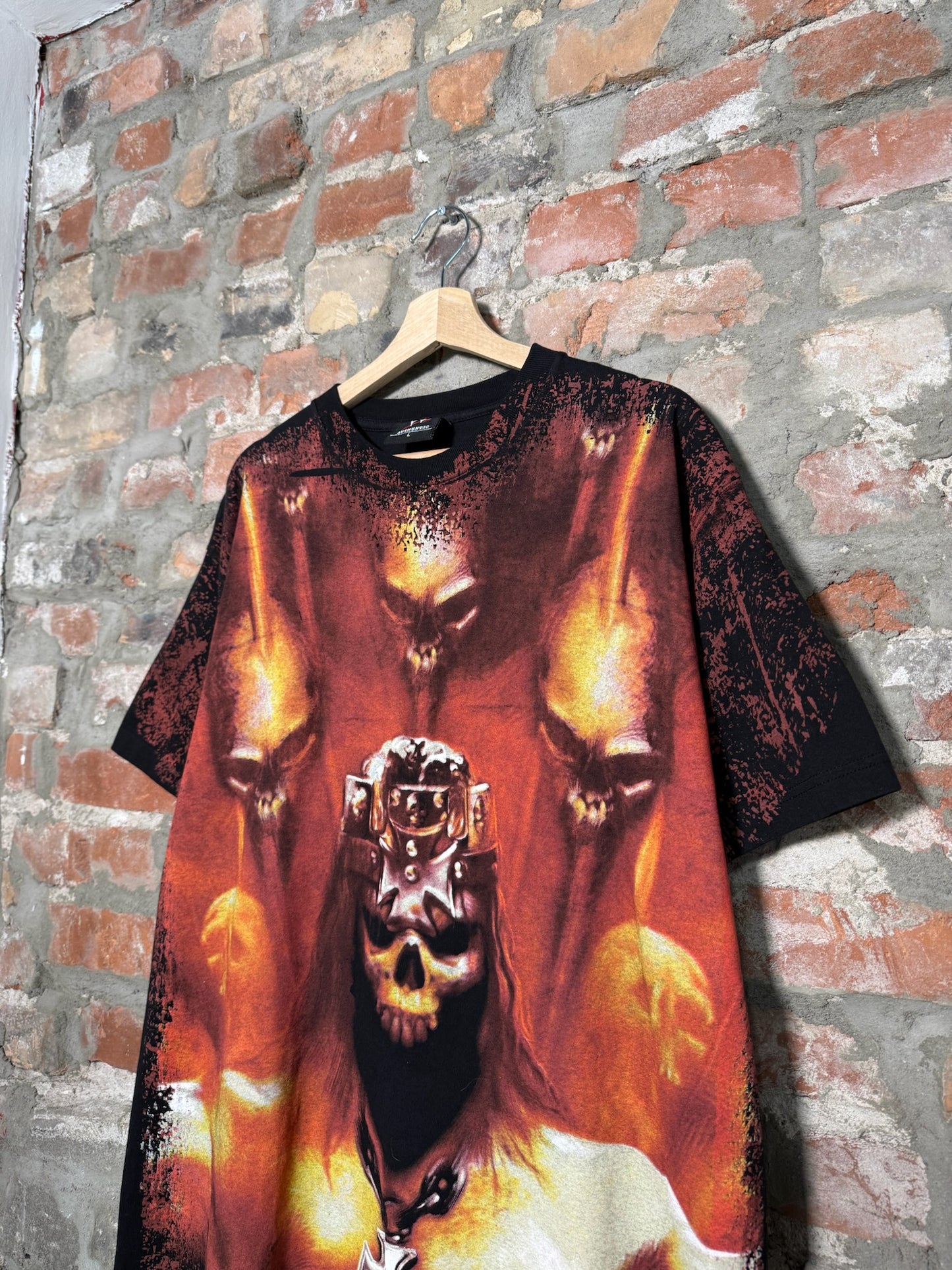 Vtg Triple H Hunter Hearst Helmsley AOP T-Shirt Sz L