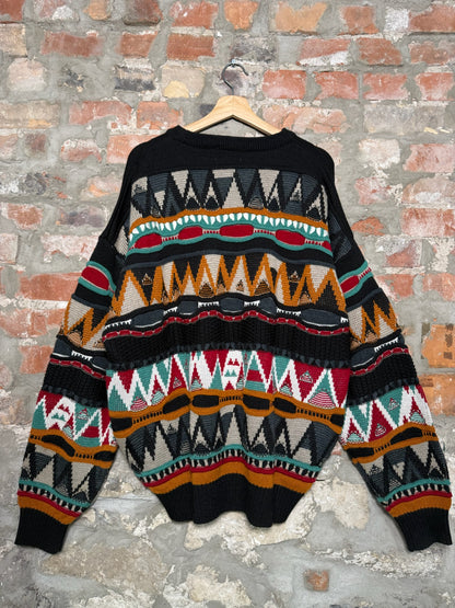 Vtg Tosani 3D Knit Style Sweater Sz XL