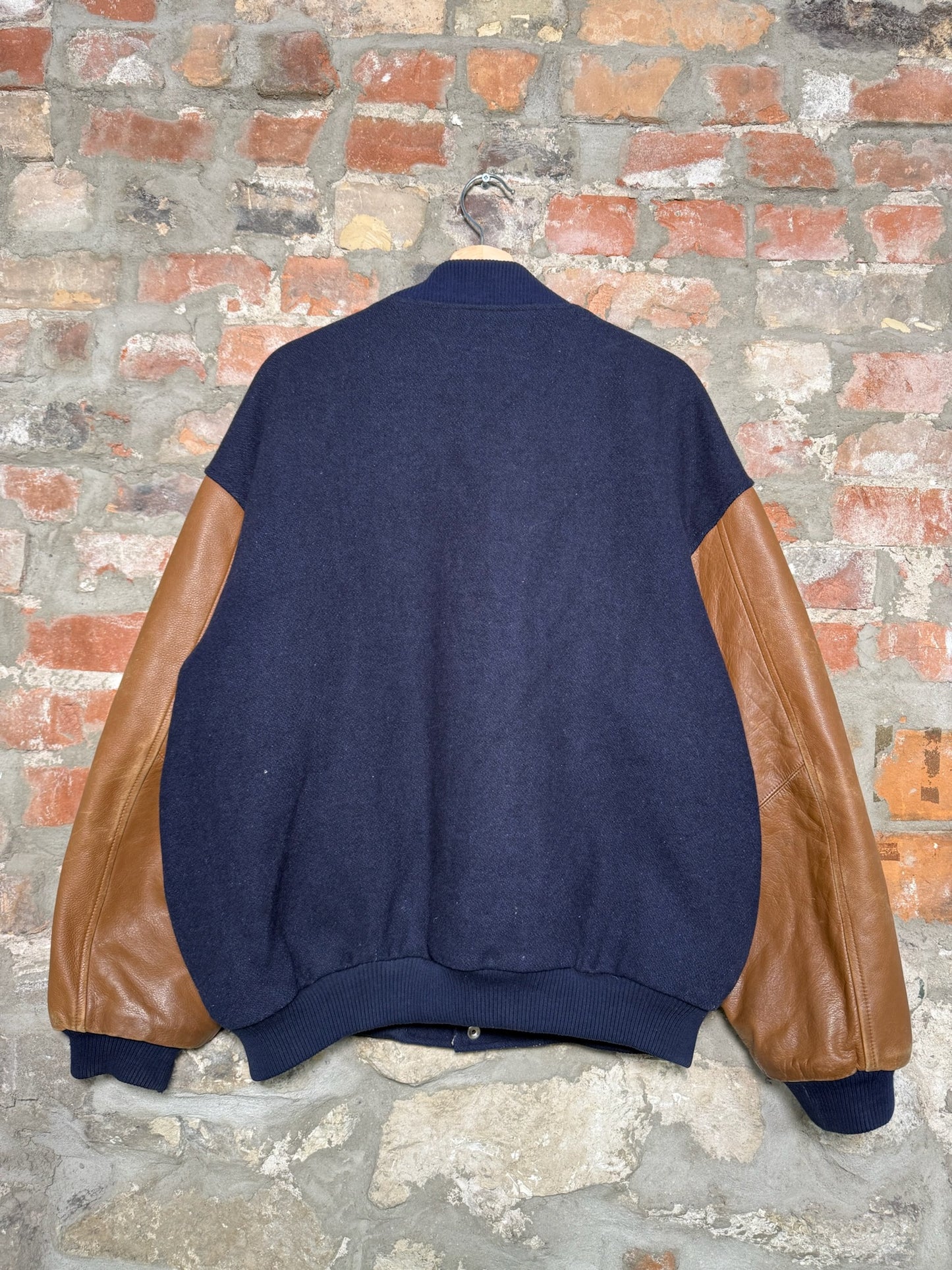 Vtg Ford Leather Varsity Jacket Sz L