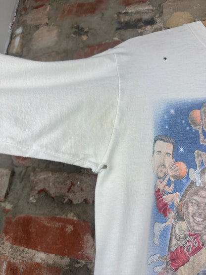 90s Chicago Bulls 6 Time Pro Player Youth Tee Sz L