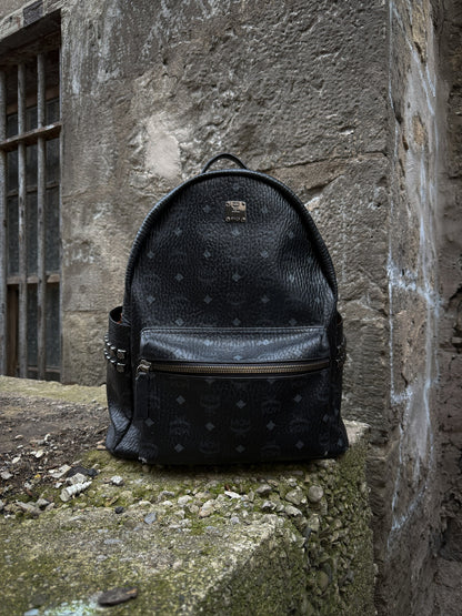 MCM All Over Print Stud Embellished Backpack