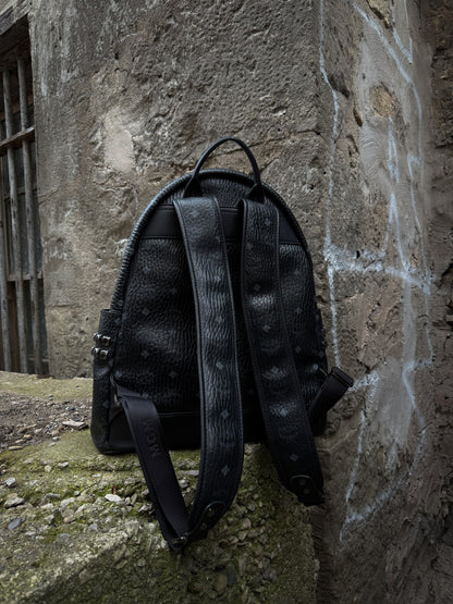 MCM All Over Print Stud Embellished Backpack