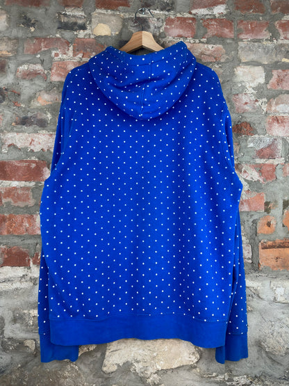 Stussy Polka Dot Blue Hoodie Sz XL