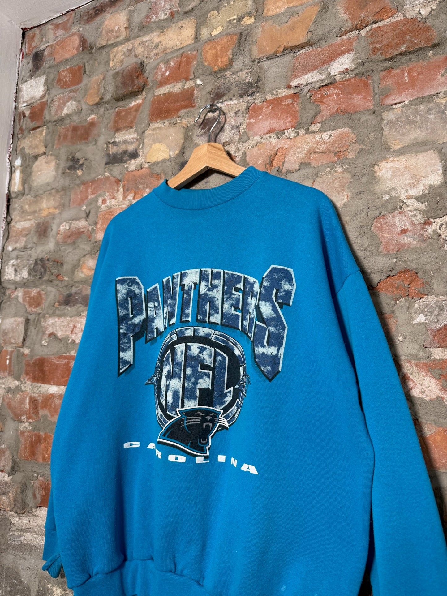 (XL) Vtg Carolina Panthers Crewneck Blue