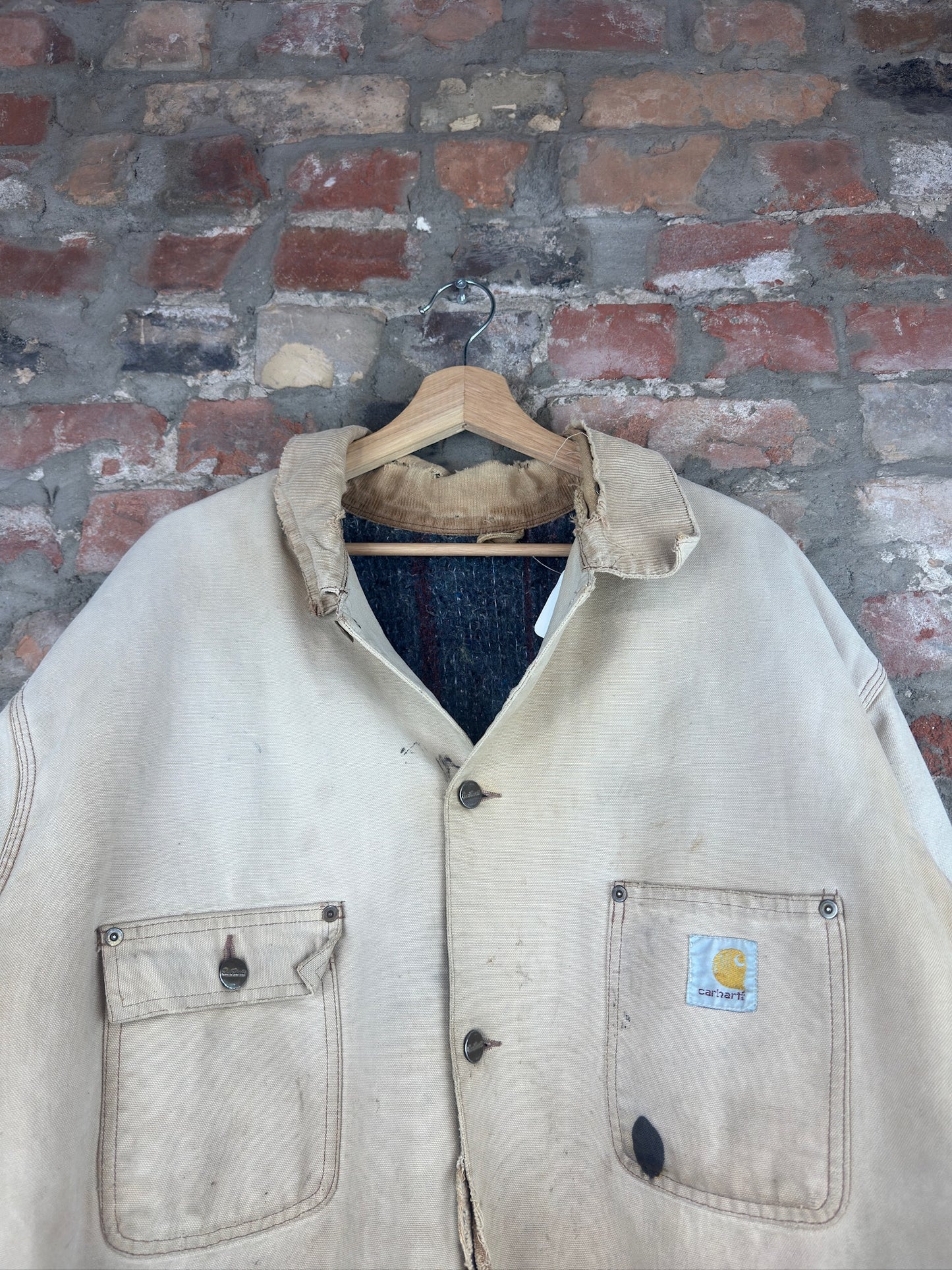 90s Carhartt Distressed Blanket Lined Barn Jacket Sz XL