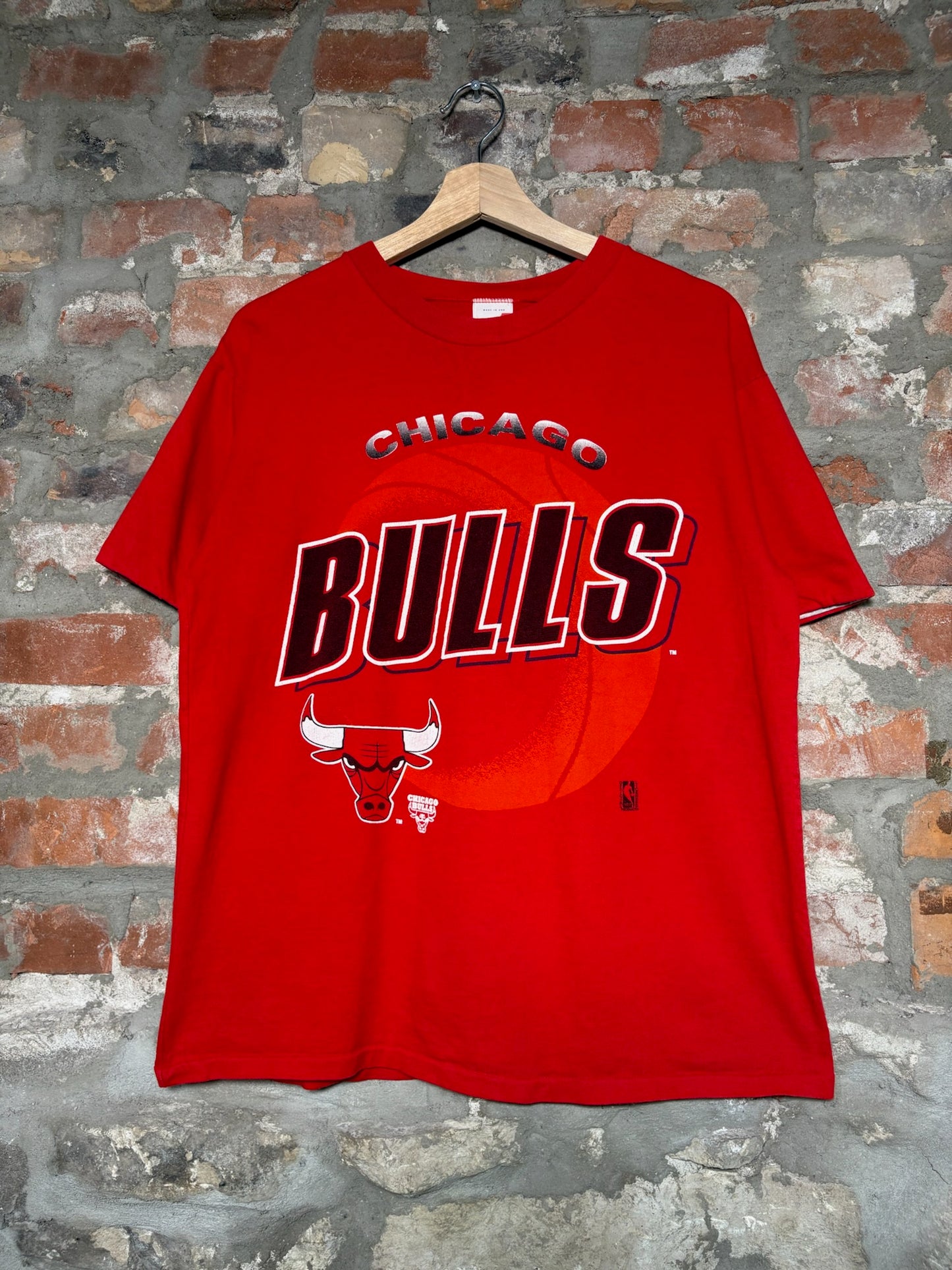 90s Chicago Bulls Tee Red Sz M