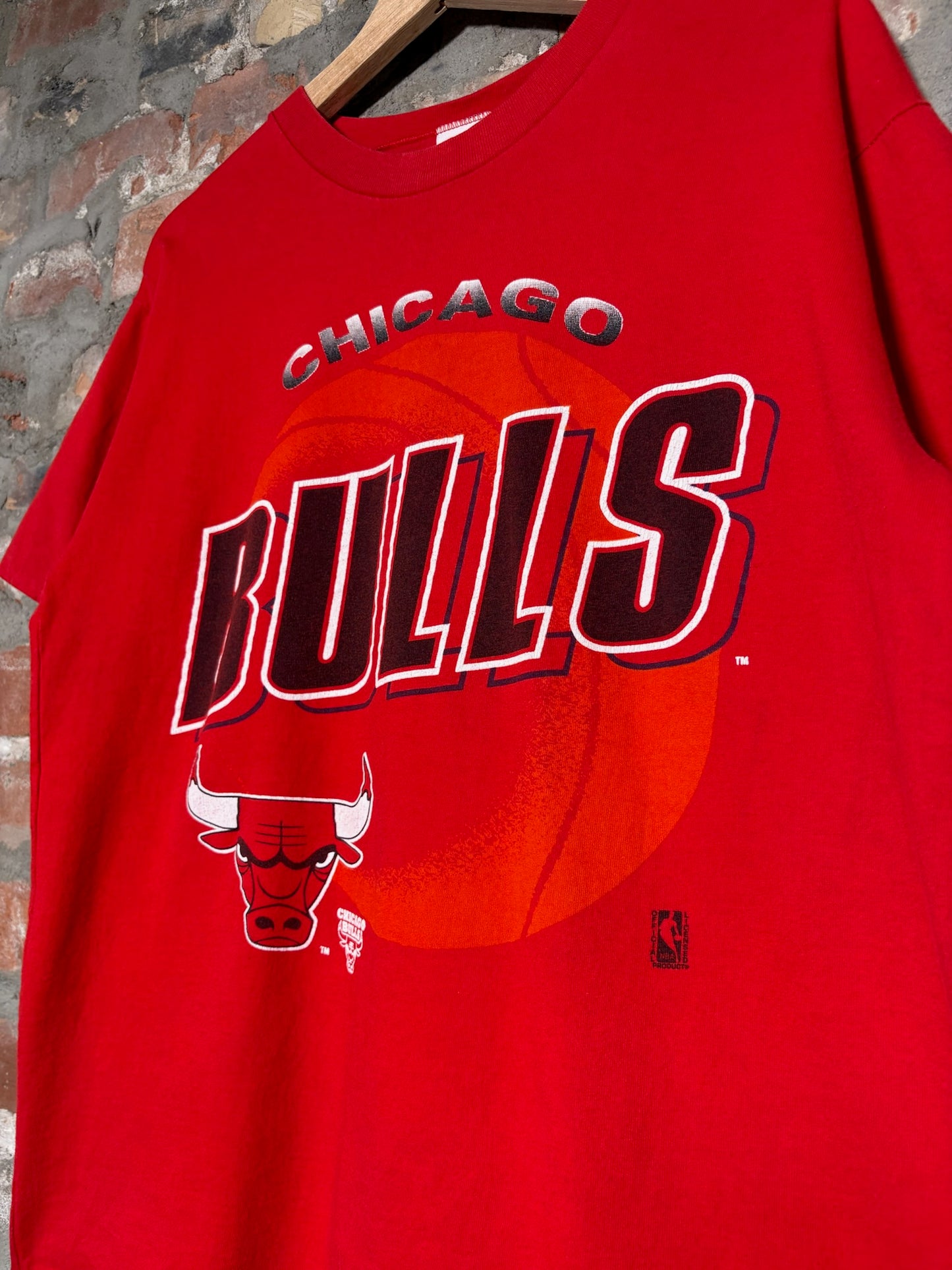 90s Chicago Bulls Tee Red Sz M