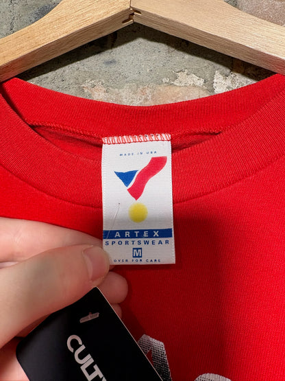 90s Chicago Bulls Tee Red Sz M