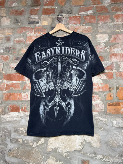 Y2K Easyriders Aop Tee Black Sz L