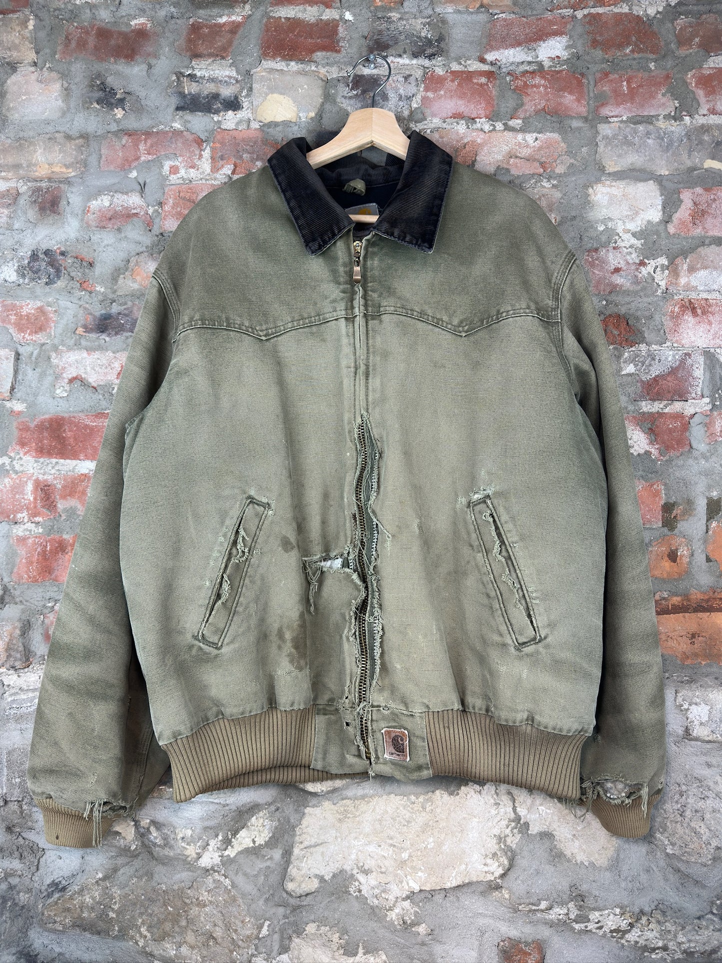 90s Carhartt Thrased Sante Fe Type Jacket Sz XL