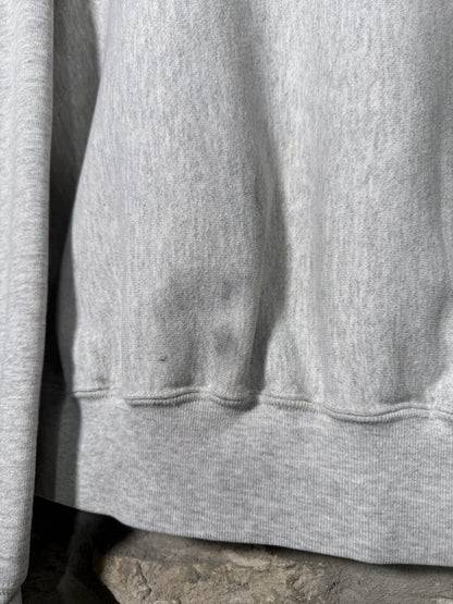 90s Army Grey Zip Up Hoodie Sz L