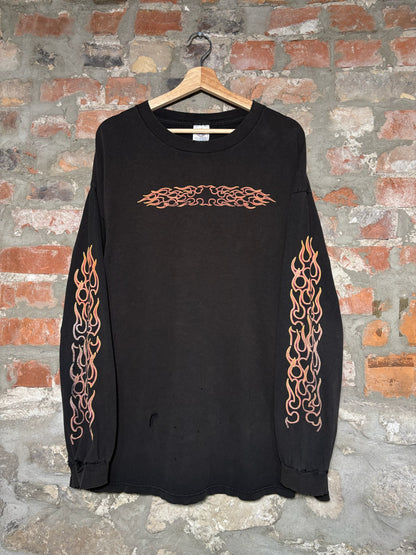 Y2K Flames Bike Faded Longsleeve Sz XXL