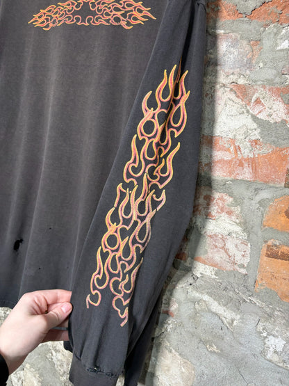 Y2K Flames Bike Faded Longsleeve Sz XXL
