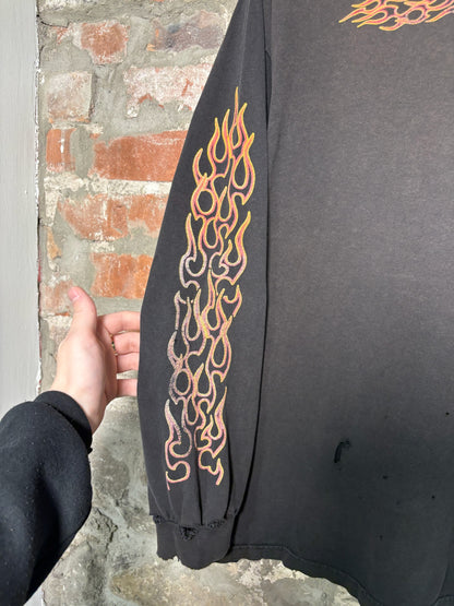 Y2K Flames Bike Faded Longsleeve Sz XXL