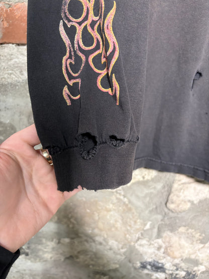 Y2K Flames Bike Faded Longsleeve Sz XXL