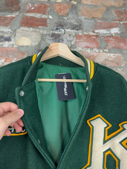 90s Green/Yellow Varsity Jacket Sz L
