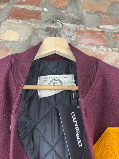 90s Burgundy Varsity Jacket Sz L