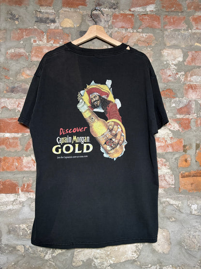 Y2K Captain Morgan Tee Black Sz XL