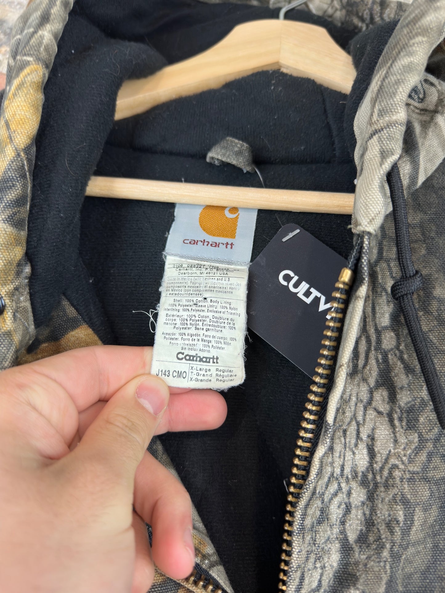 00s Carhartt Real Tree Hooded Jacket Sz XL