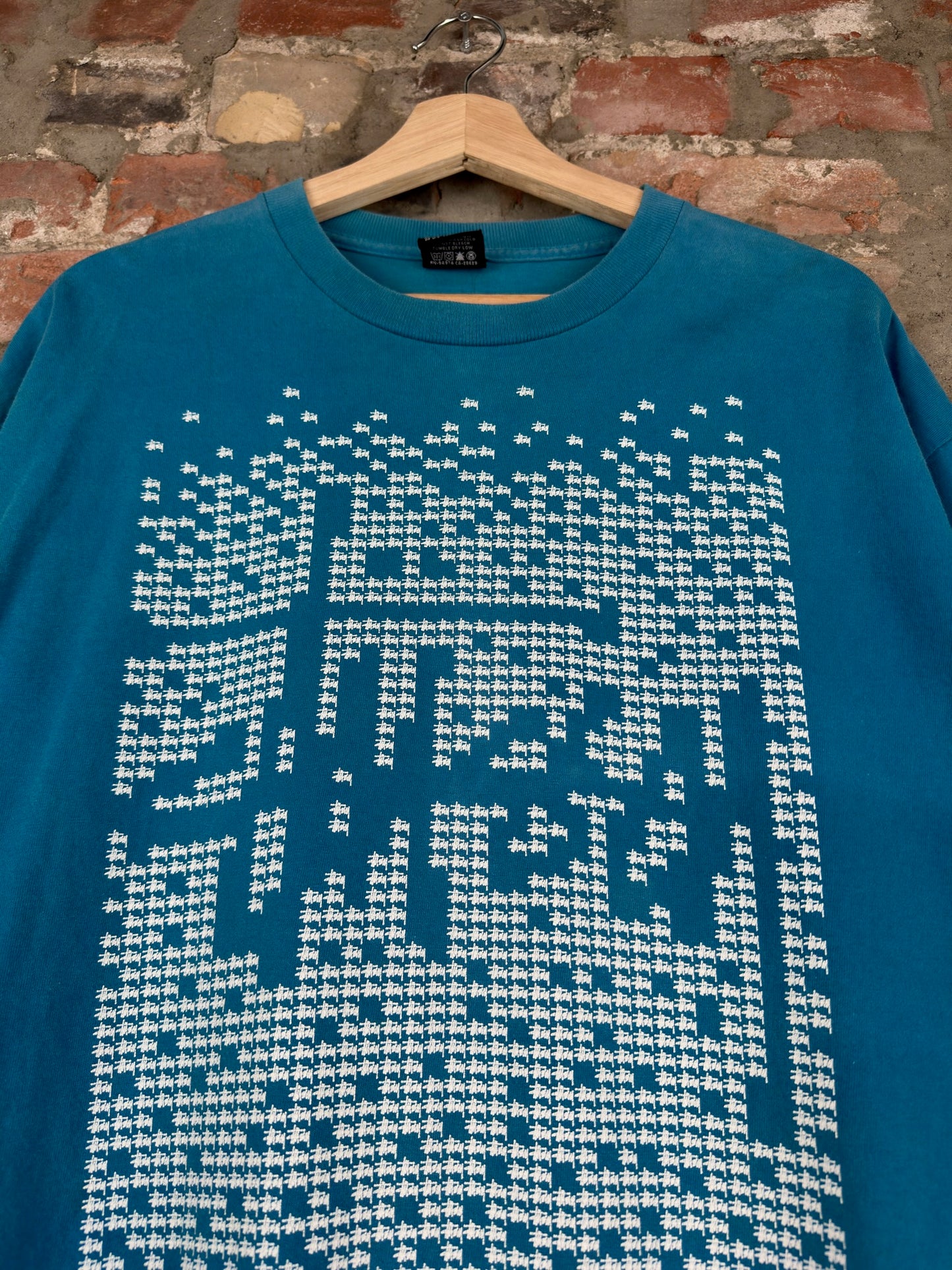 Stussy Small Logos Teal Tee Sz XL