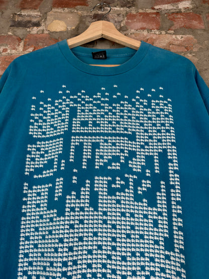 Stussy Small Logos Teal Tee Sz XL
