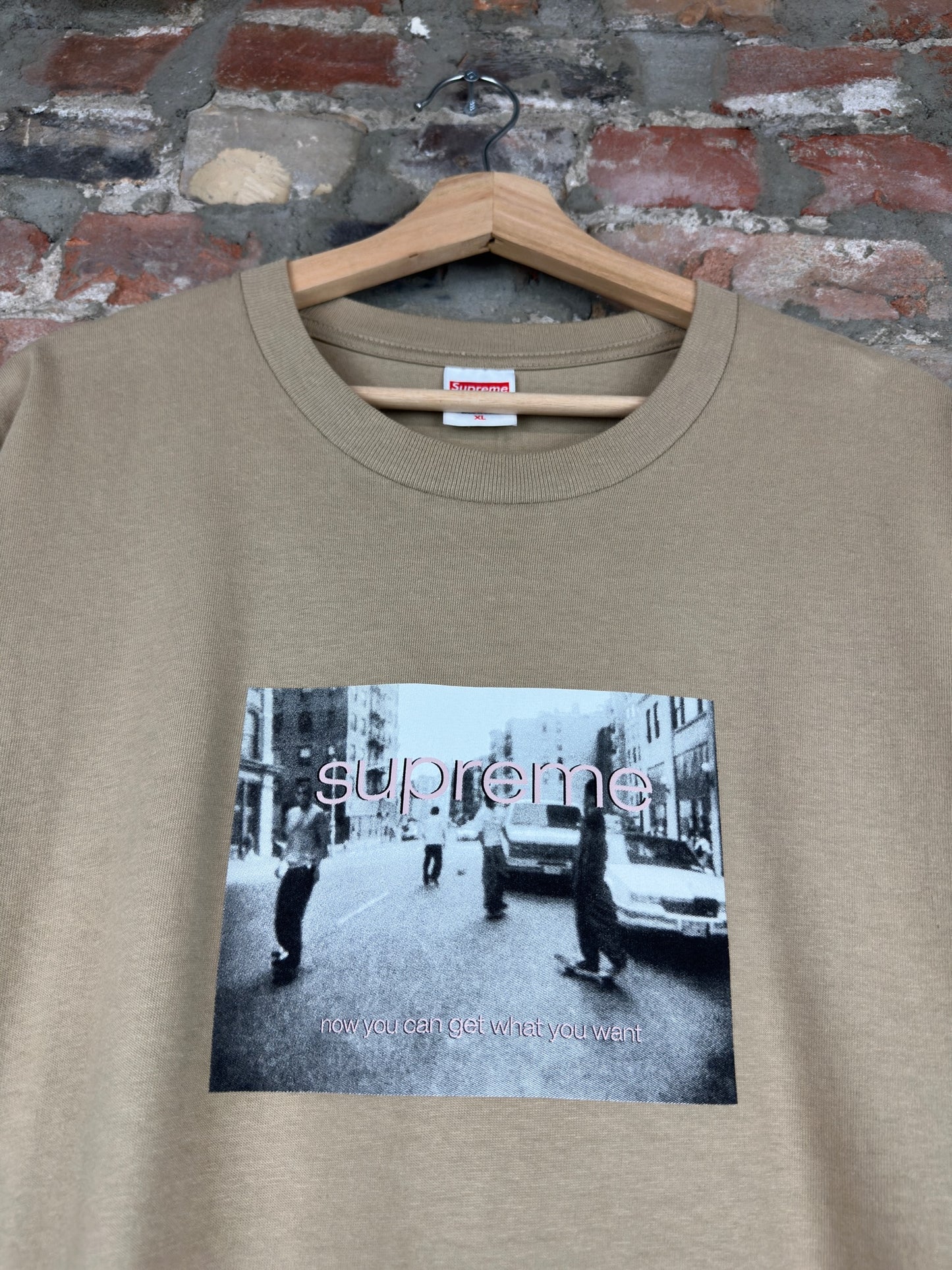 Supreme Get What You Want Tan Tee Sz XL