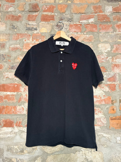 CDG Double Heart Polo Shirt Sz XL