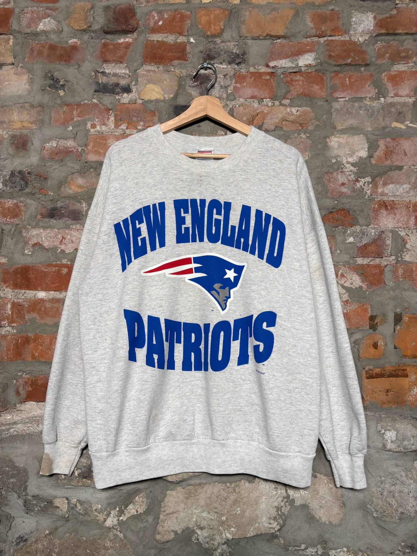 1997 New England Patriots Crewnck Grey Sz XL