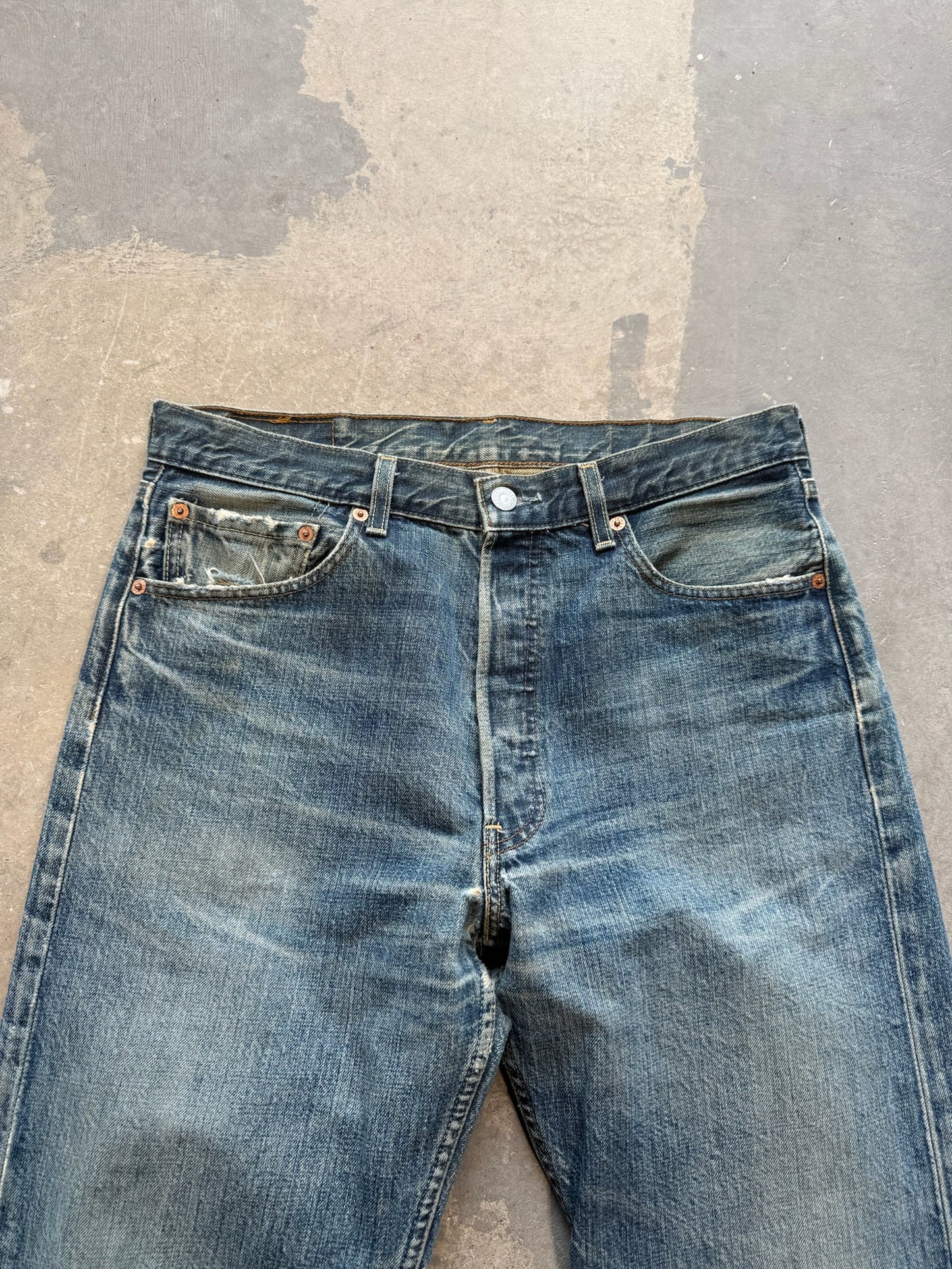 (33) Vtg Levi’s Salvaged Denim 501’s