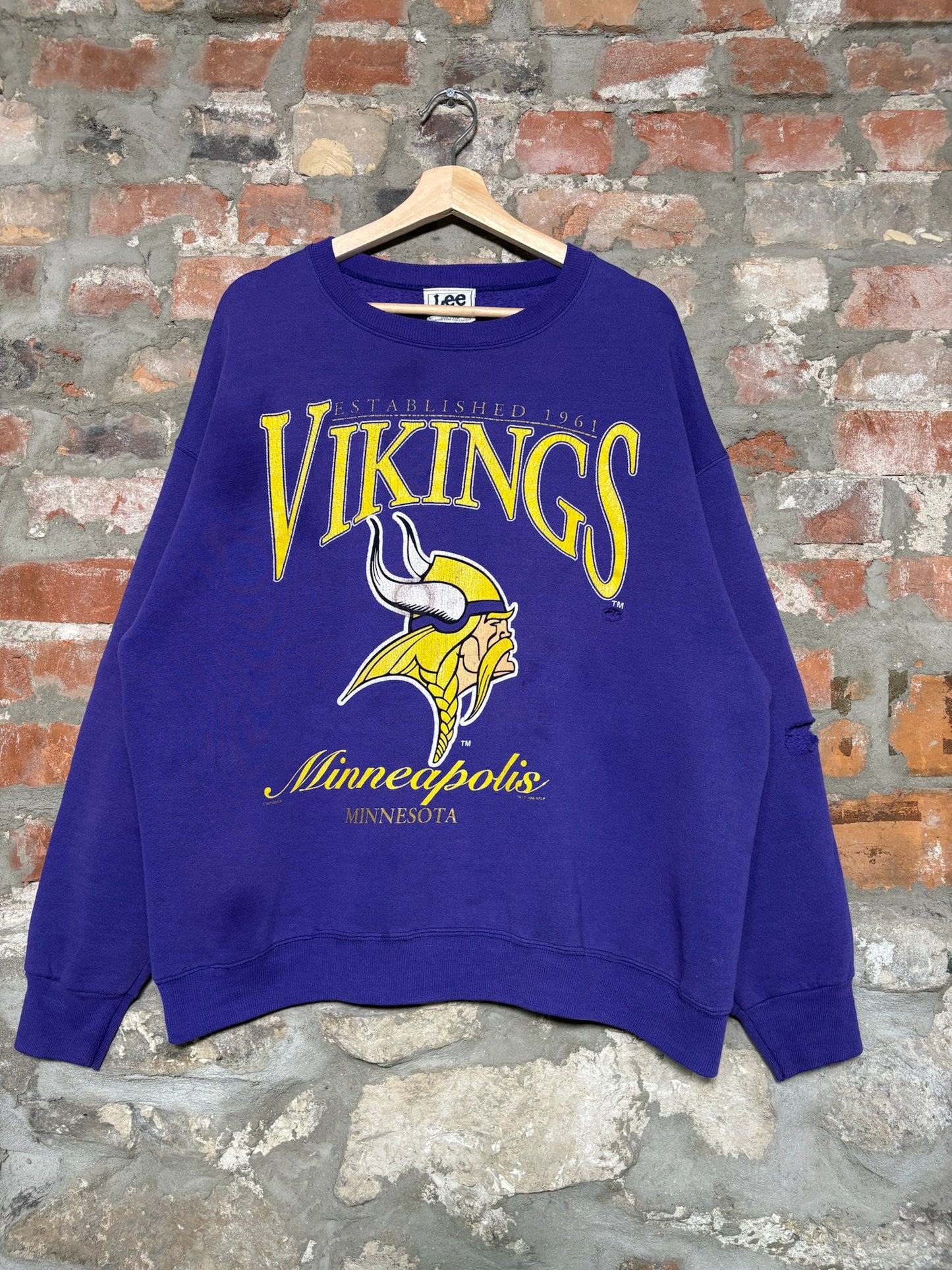 1996 Vikings NFL Crewneck Purple Sz XL