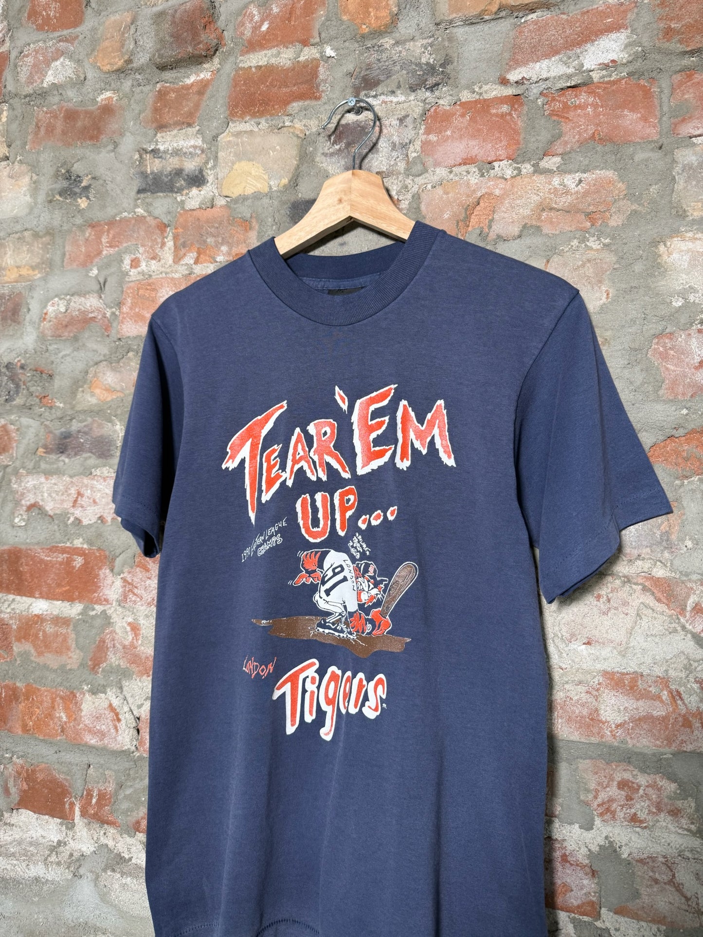 (M) 1990 London Tigers Faded T-Shirt