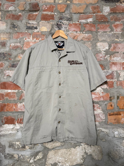 (M) Y2K Harley Davidson Button Up Shirt