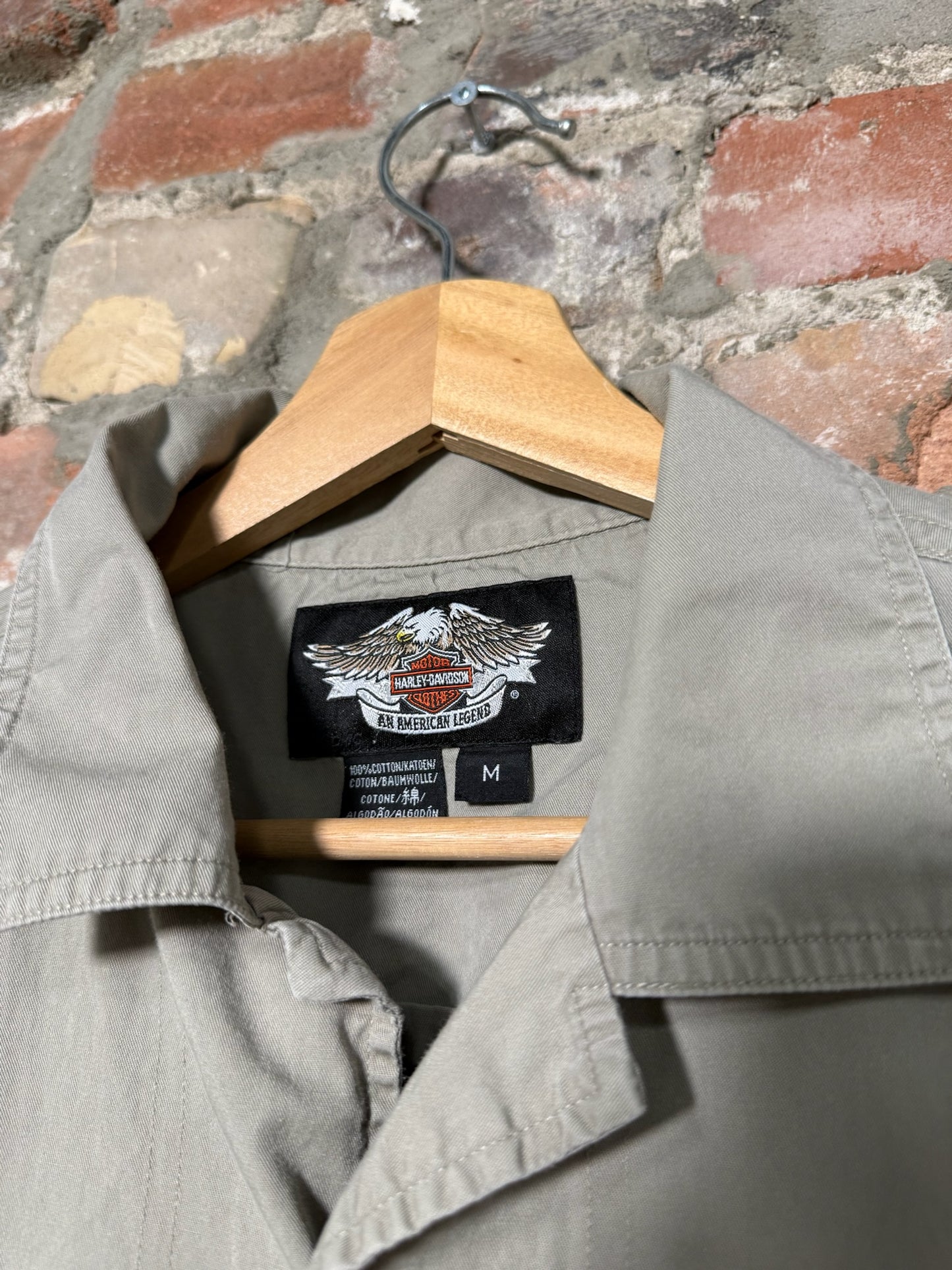 (M) Y2K Harley Davidson Button Up Shirt