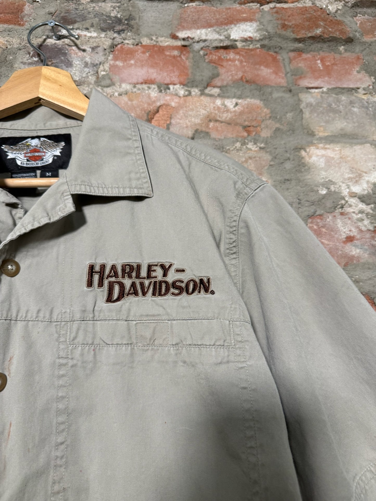 (M) Y2K Harley Davidson Button Up Shirt