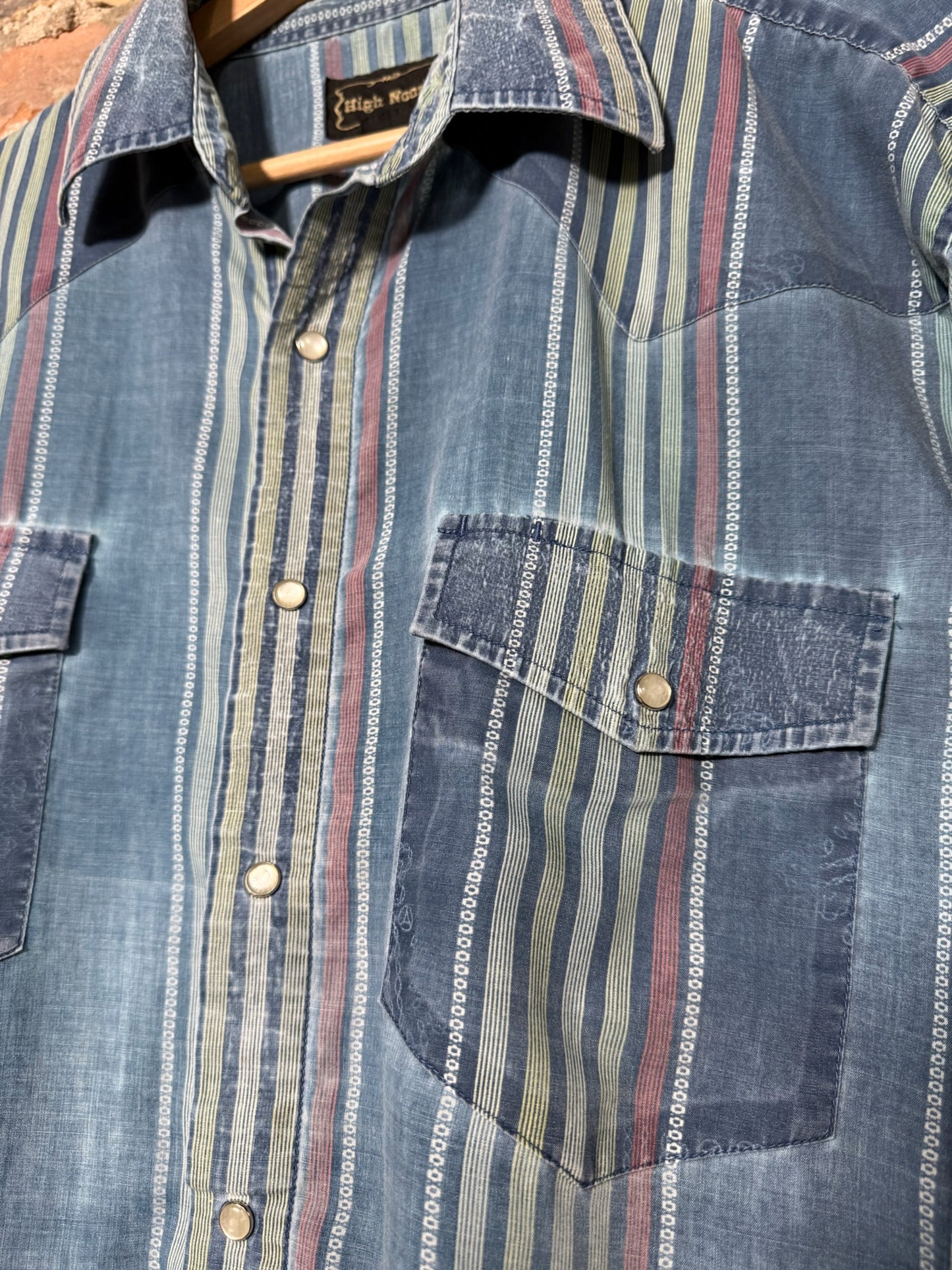 (L) 90s Western Pearl Snap Button Up Shirt