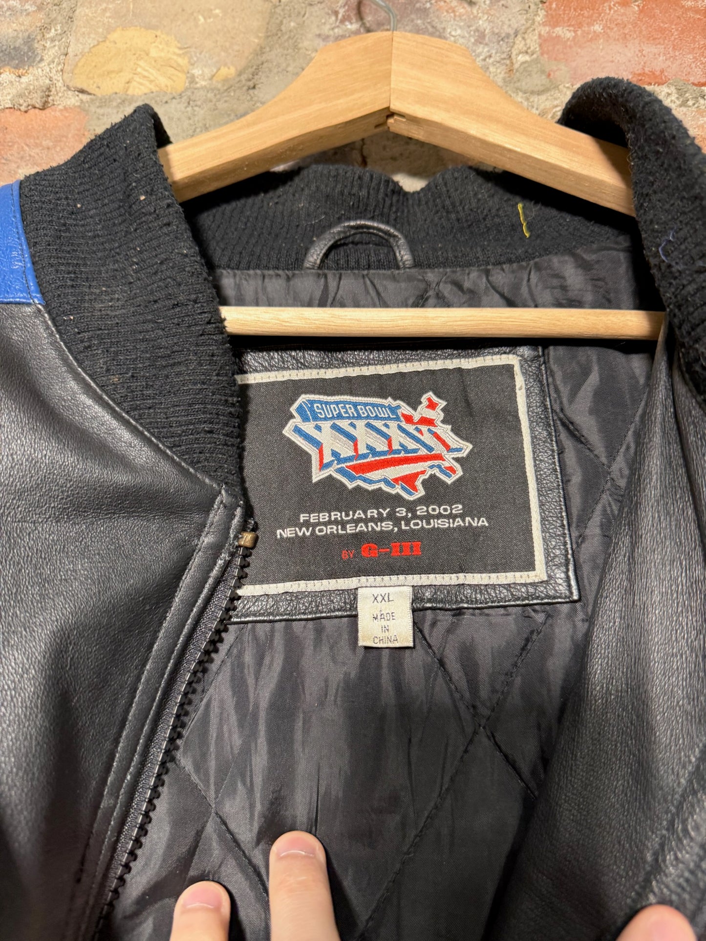 (XXL) 2002 XXXVI Leather Super Bowl Jacket