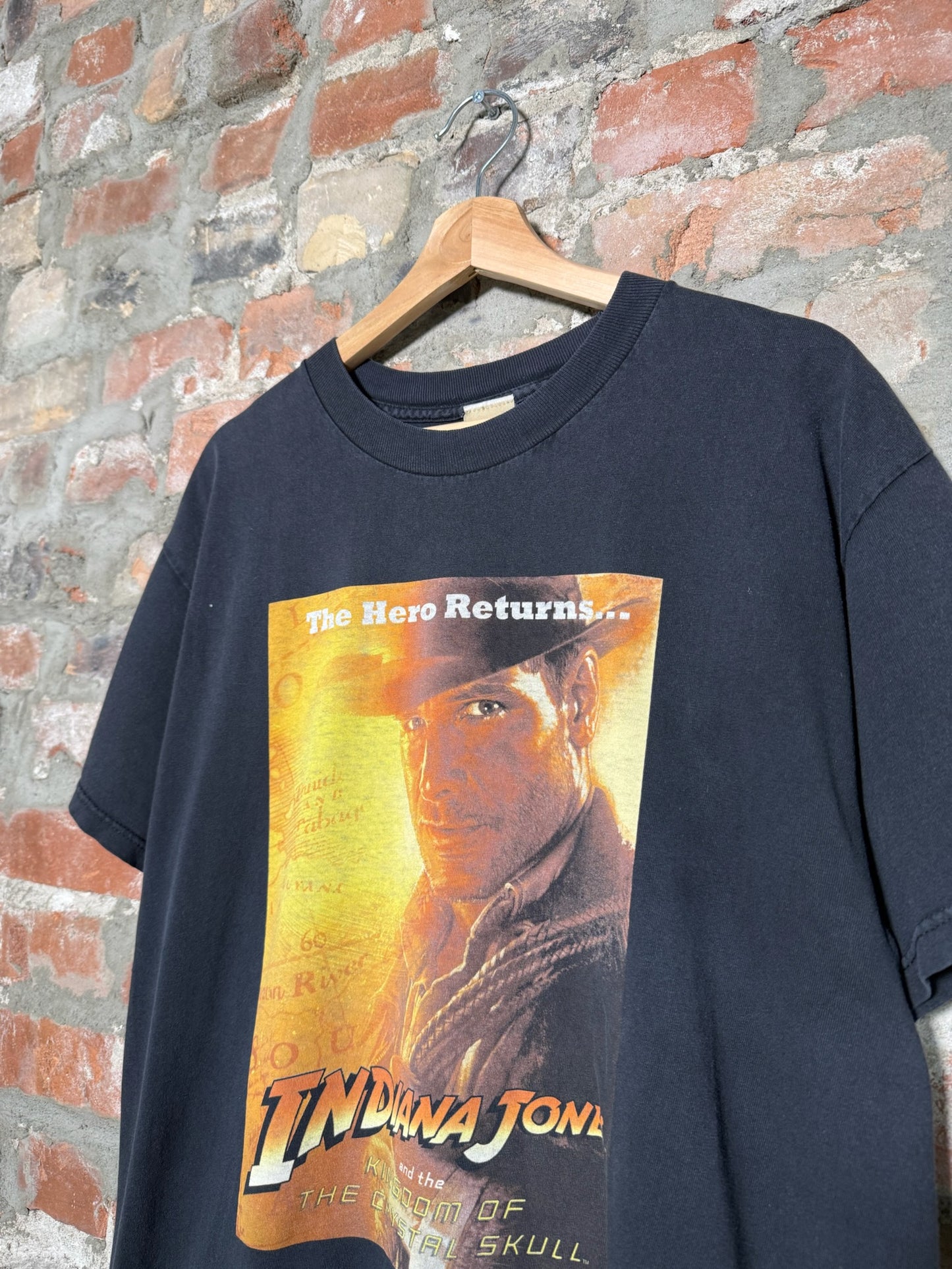 (L) Vtg Indiana Jones Kingdom Of The Crystal Skull T-Shirt