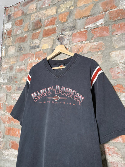 (XL) Y2k Harley Davidson V-Neck Docs T-Shirt