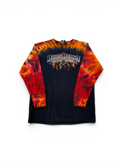 (L) Vintage Y2K Harley Davidson Tie-Dye Long Sleeve