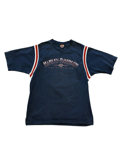 (XL) Y2k Harley Davidson V-Neck Docs T-Shirt