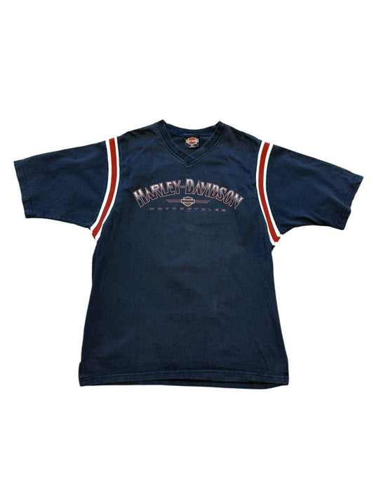 (XL) Y2k Harley Davidson V-Neck Docs T-Shirt