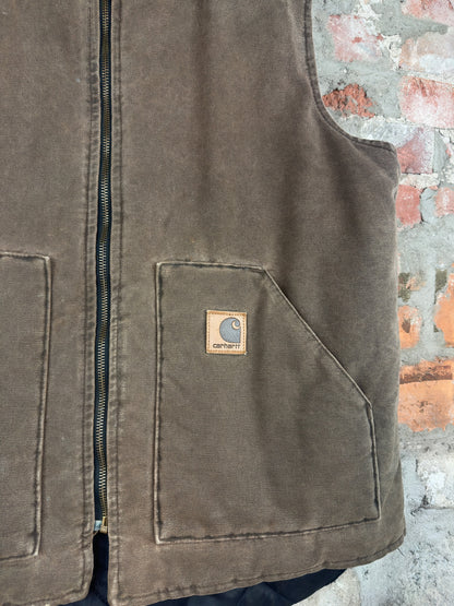 90s Carhartt Brown Workwear Vest Sz XL Tall