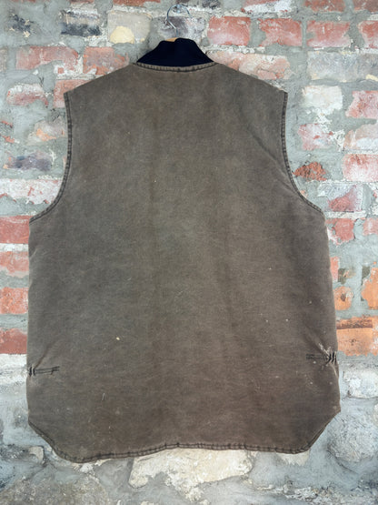 90s Carhartt Brown Workwear Vest Sz XL Tall