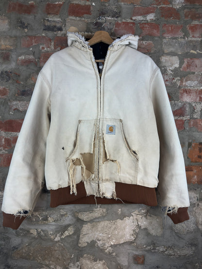 90s Carhartt Thrashed Hooded Jacket Sz L