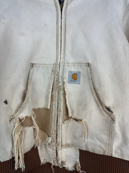 90s Carhartt Thrashed Hooded Jacket Sz L