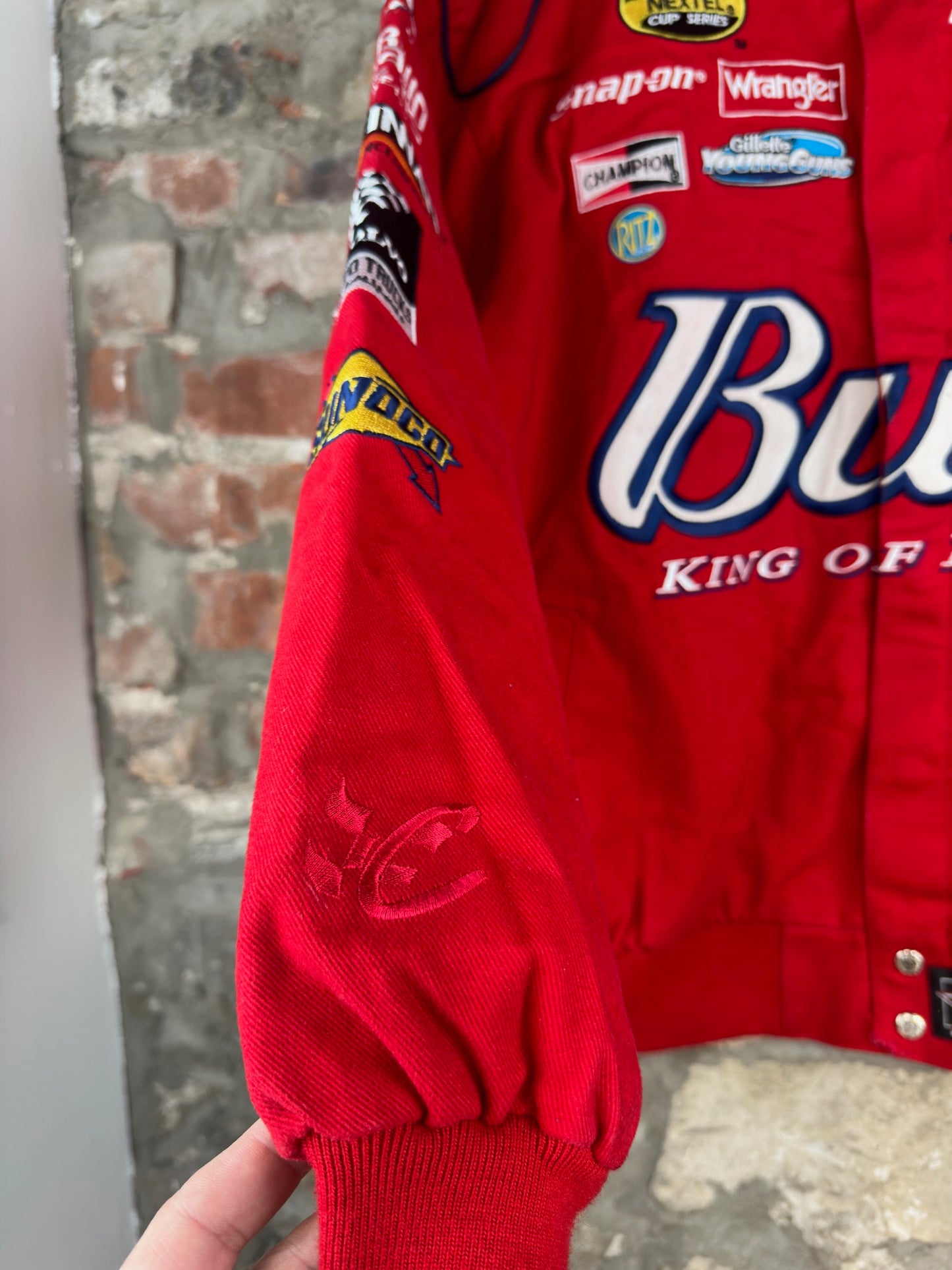 90s NASCAR Budweiser Jeff Hamilton Racing Jacket Sz L