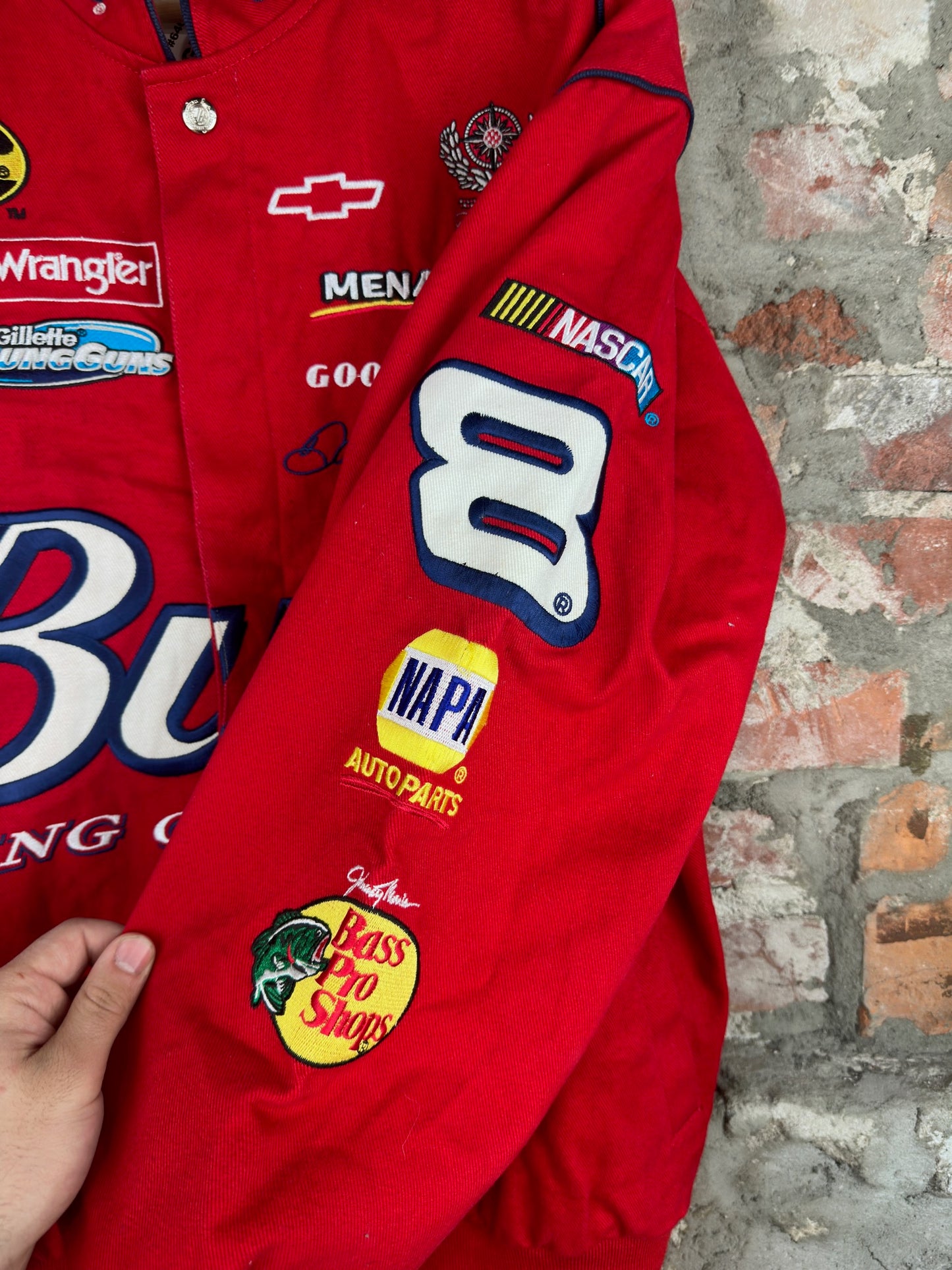 90s NASCAR Budweiser Jeff Hamilton Racing Jacket Sz L